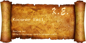 Kocsner Emil névjegykártya